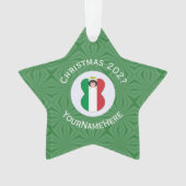 イタリアンFlag Christmas Angel Name Year Star オーナメント (正面)