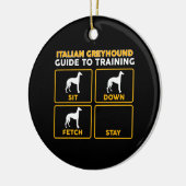 イタリアンgreyhoundおもしろい guide セラミックオーナメント (左)