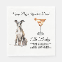 イタリアンGreyhoundの結婚Signature Drink Napkins スタンダードランチョンナプキン