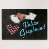 イタリアンGreyhoundアイズ無地のカラー1000ピース ジグソーパズル (横)