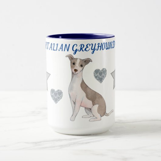 イタリアンGREYHOUNDコンボ2トーンのマグカップ。マグ マグカップ (中央)