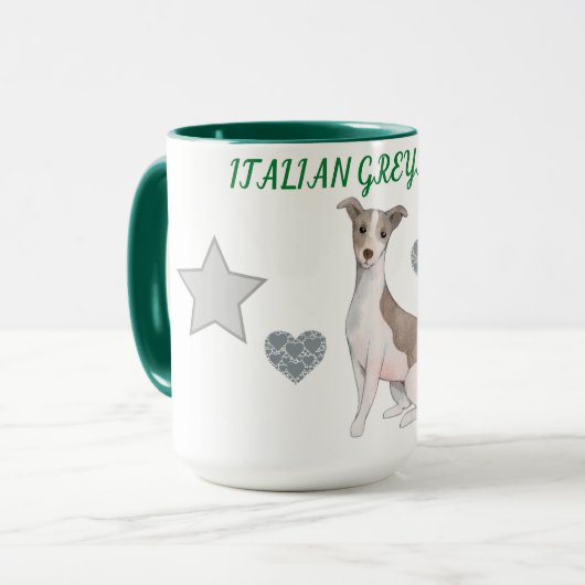 イタリアンGREYHOUNDコンボ2トーンのマグカップ。マグ マグカップ (正面左)