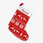 イタリアンGreyhoundシルエット柄かわいいIggies スモールクリスマスストッキング (正面 (吊り時))