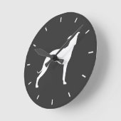 イタリアンGreyhoundシルエット ラウンド壁時計 (傾斜)