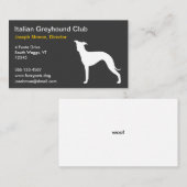 イタリアンGreyhoundシルエット 名刺 (正面/裏面)