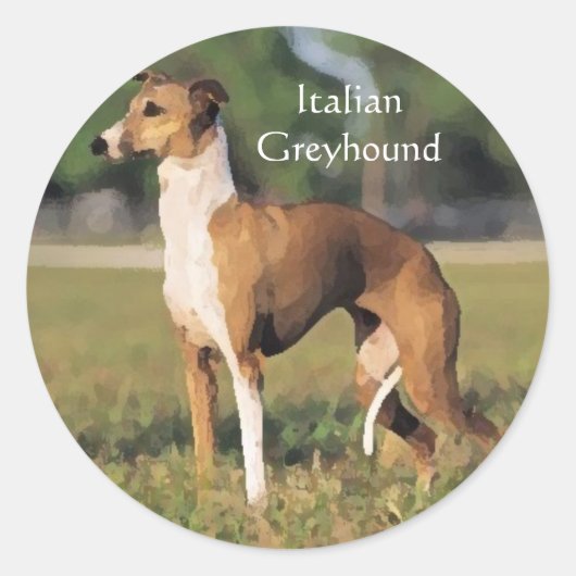 イタリアンGreyhoundスタンプ ラウンドシール (正面)