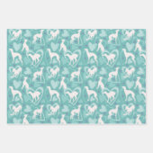 イタリアンgreyhoundハートポー可愛い犬ラブパターン ラッピングペーパーシート (正面3)