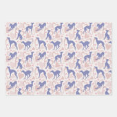 イタリアンgreyhoundハートポー可愛い犬ラブパターン ラッピングペーパーシート (正面2)