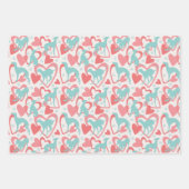 イタリアンgreyhoundハートポー可愛い犬ラブパターン ラッピングペーパーシート (正面)