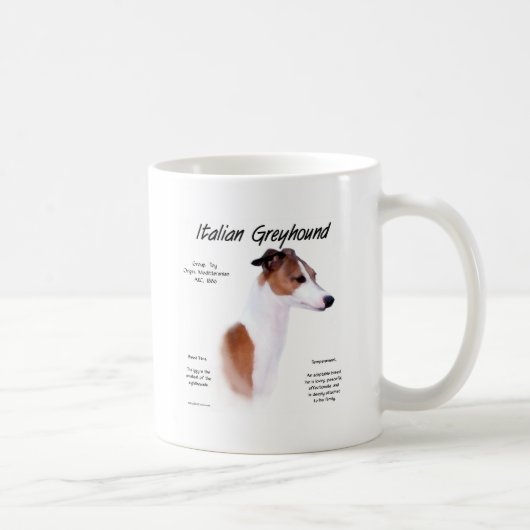 イタリアンGreyhound履歴デザイン コーヒーマグカップ (右)