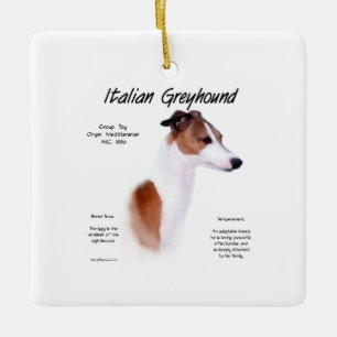 イタリアンGreyhound履歴デザイン セラミックオーナメント