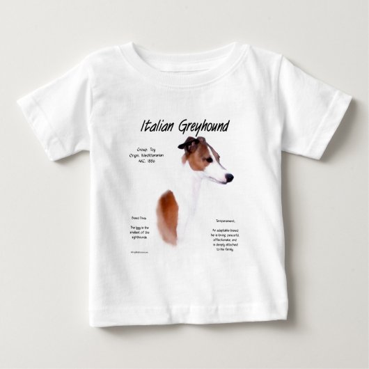 イタリアンGreyhound履歴デザイン ベビーTシャツ (正面)