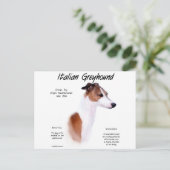 イタリアンGreyhound履歴デザイン ポストカード (スタンド正面)