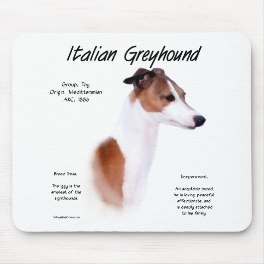 イタリアンGreyhound履歴デザイン マウスパッド (正面)