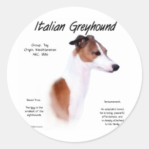 イタリアンGreyhound履歴デザイン ラウンドシール