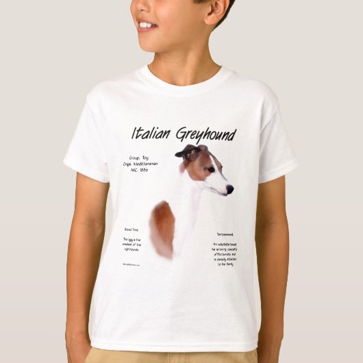 イタリアンGreyhound履歴デザイン Tシャツ (正面)