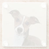 イタリアンGreyhound絵画 s – かわいいオリジナルドッグアート ガラスコースター (裏面)