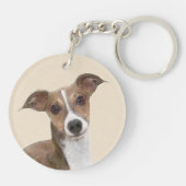 イタリアンGreyhound絵画 s – かわいいオリジナルドッグアート キーホルダー (裏面)