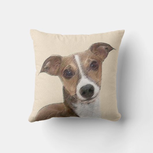 イタリアンGreyhound絵画 s – かわいいオリジナルドッグアート クッション (裏面)