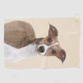 イタリアンGreyhound絵画 s – かわいいオリジナルドッグアート ゴルフタオル (横)