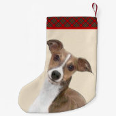 イタリアンGreyhound絵画 s – かわいいオリジナルドッグアート スモールクリスマスストッキング (裏面)