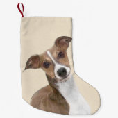 イタリアンGreyhound絵画 s – かわいいオリジナルドッグアート スモールクリスマスストッキング (正面)
