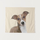 イタリアンGreyhound絵画 s – かわいいオリジナルドッグアート タペストリー (正面(横))