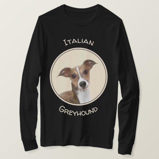 イタリアンGreyhound絵画 s – かわいいオリジナルドッグアート Tシャツ (デザイン正面)