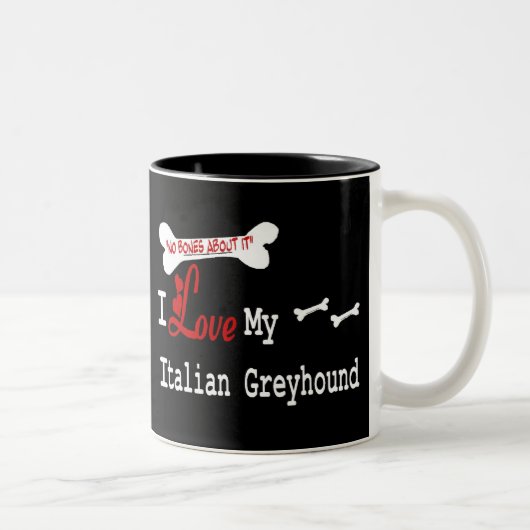 イタリアンGreyhound (私は大好き) Mug ツートーンマグカップ (右)