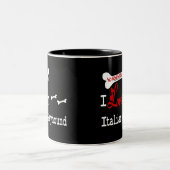 イタリアンGreyhound (私は大好き) Mug ツートーンマグカップ (中央)