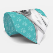 イタリアンGreyhound Cute Sketch Pawで犬の恋人をプリント ネクタイ (ロール)