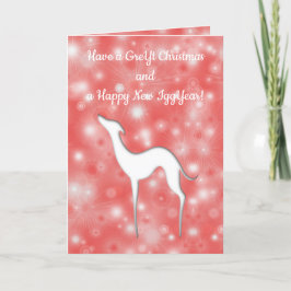 イタリアンGreyhound Dogシルエットおもしろい文字オン赤 シーズンカード