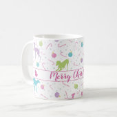 イタリアンGreyhound Dogシルエットクリスマスパターン コーヒーマグカップ (正面左)