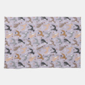 イタリアンGreyhound Dog Bones and Paws キッチンタオル (横)