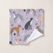 イタリアンGreyhound Dog Bones and Paws バスタオルセット (ウォッシュタオル)