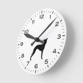 イタリアンGreyhound Dog Bredシルエット丸時計 ラウンド壁時計 (傾斜)