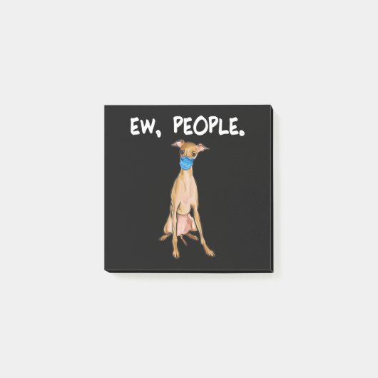 イタリアンgreyhound ew people dog着て顔マスク ポストイット (正面)