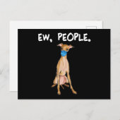 イタリアンgreyhound ew people dog着て顔マスク 案内ポストカード (正面/裏面)
