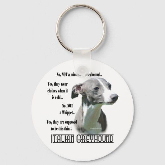 イタリアンGreyhound FAQ Keychain キーホルダー (正面)
