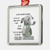 イタリアンGreyhound FAQ Keychain メタルオーナメント (左)