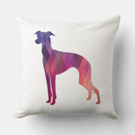 イタリアンGreyhound Geo Pattern Silhouette – ピンク クッション