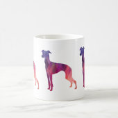 イタリアンGreyhound Geo Pattern Silhouette – ピンク コーヒーマグカップ (中央)
