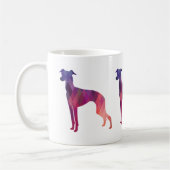 イタリアンGreyhound Geo Pattern Silhouette – ピンク コーヒーマグカップ (左)