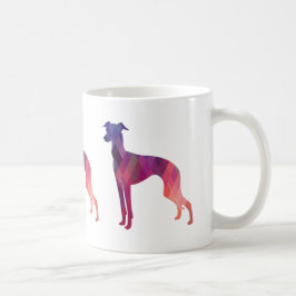 イタリアンGreyhound Geo Pattern Silhouette – ピンク コーヒーマグカップ