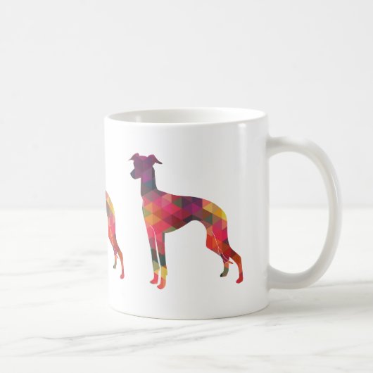 イタリアンGreyhound Geo Pattern Silhouette - 数々の コーヒーマグカップ (右)