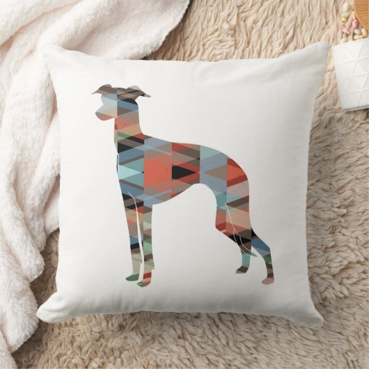 イタリアンGreyhound Geo Pattern Silhouette - Plaid クッション (ブランケット)