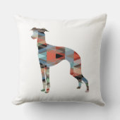 イタリアンGreyhound Geo Pattern Silhouette - Plaid クッション (正面)