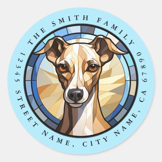 イタリアンGreyhound Round Stickers ラウンドシール (正面)
