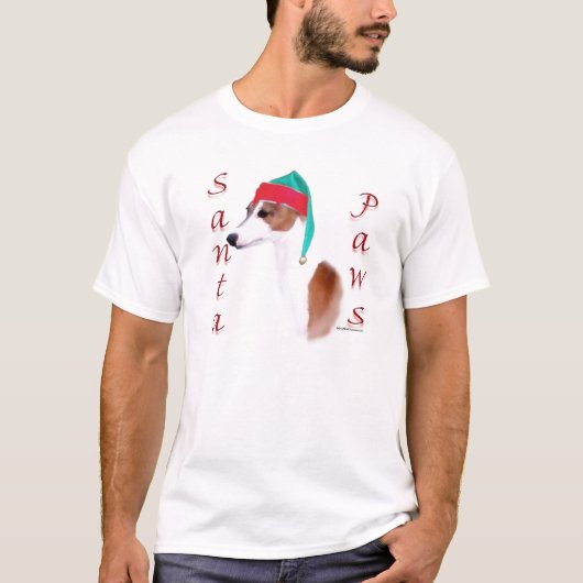 イタリアンGreyhound Santa Paws Tシャツ (正面)