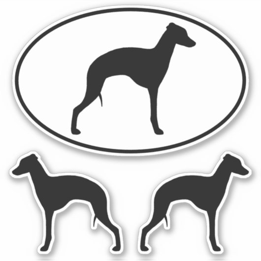 イタリアンGreyhound Silhouette Profileステッカーセット シール (正面)